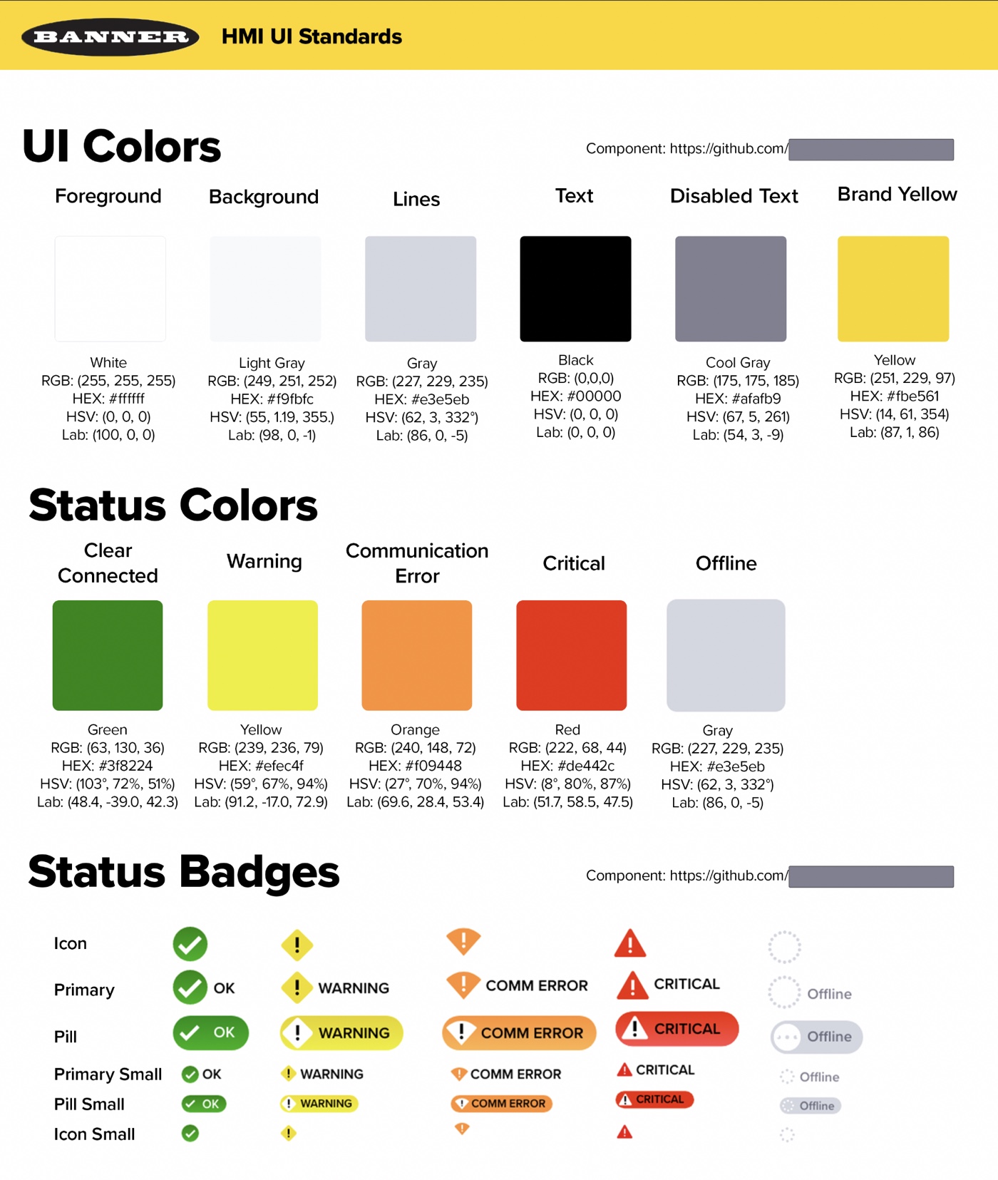 Banner Engineering color system, tuned for non-computer displays