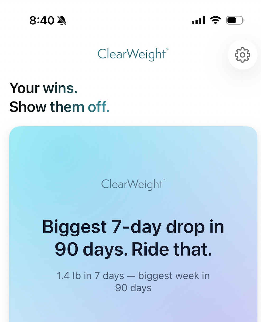 ClearWeight share view